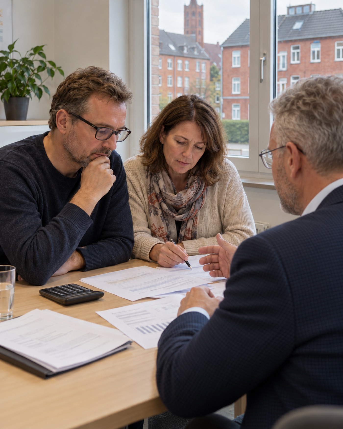 Beratungsgespräch mit Torsten Vitense am Tisch (KI-generiertes Bild nach Fotovorlage)